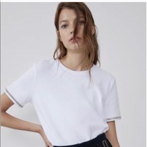 Zara Fancy white Tee